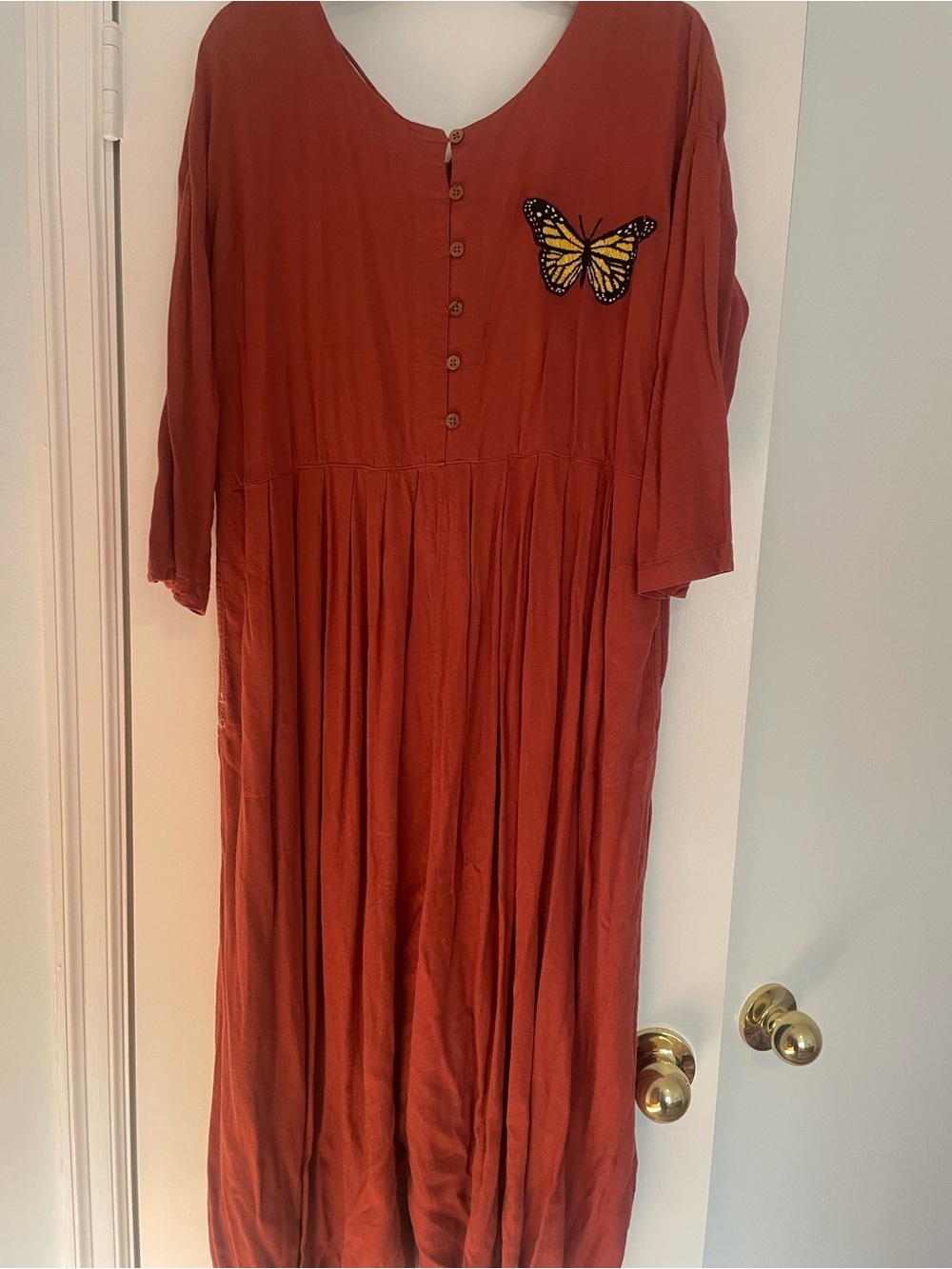 Free People Jumpsuit with embroidered butterfly